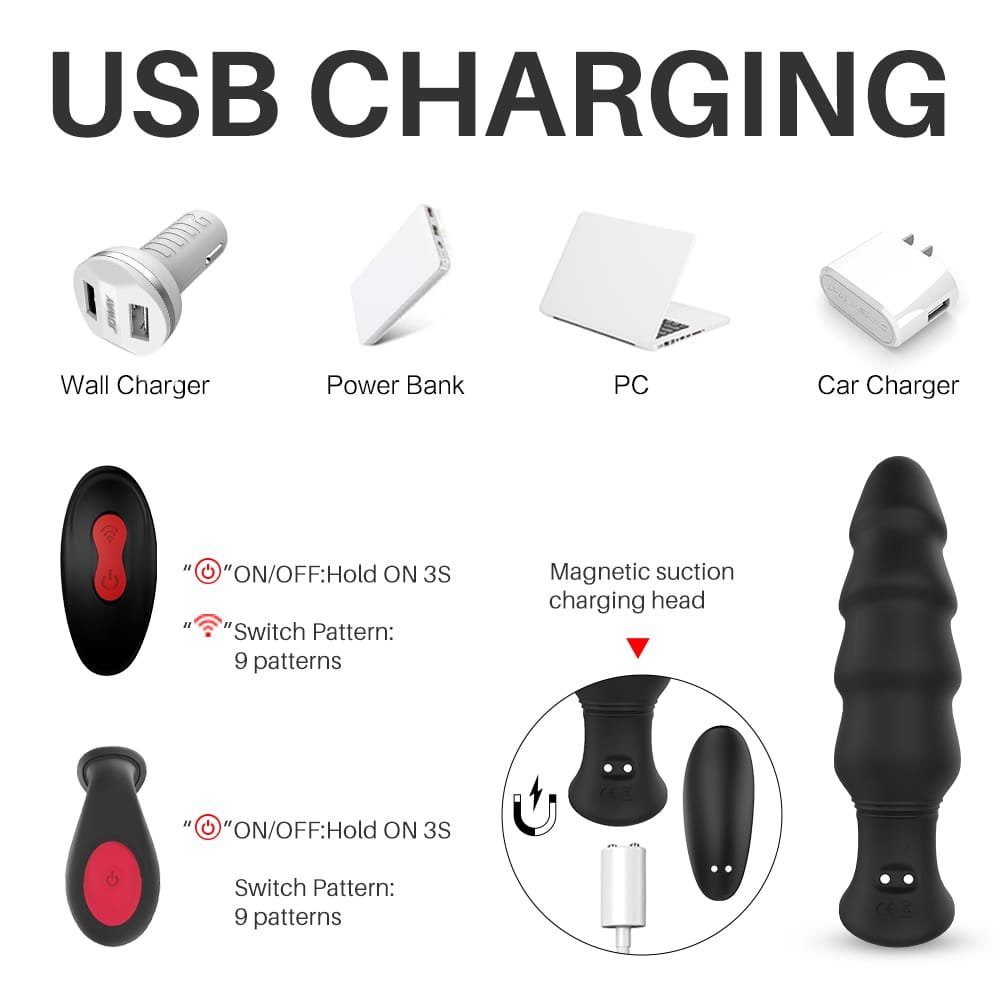 USB charging Dragon anal plug massager