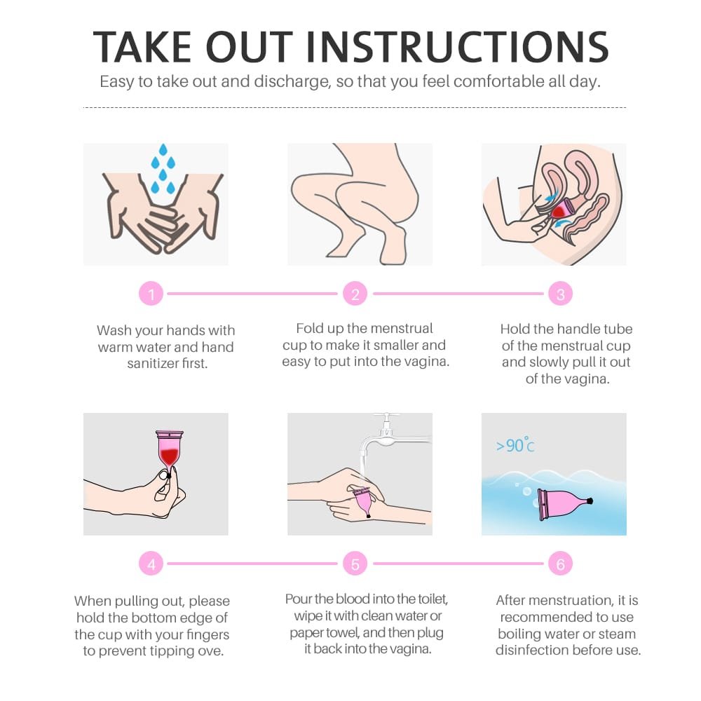 Removal instructions for UltraComfort Large Silicone Menstrual Cup