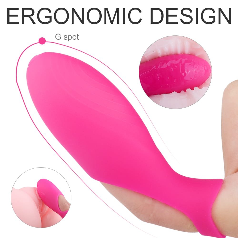 Extended contoured tip of Vicky finger vibrator