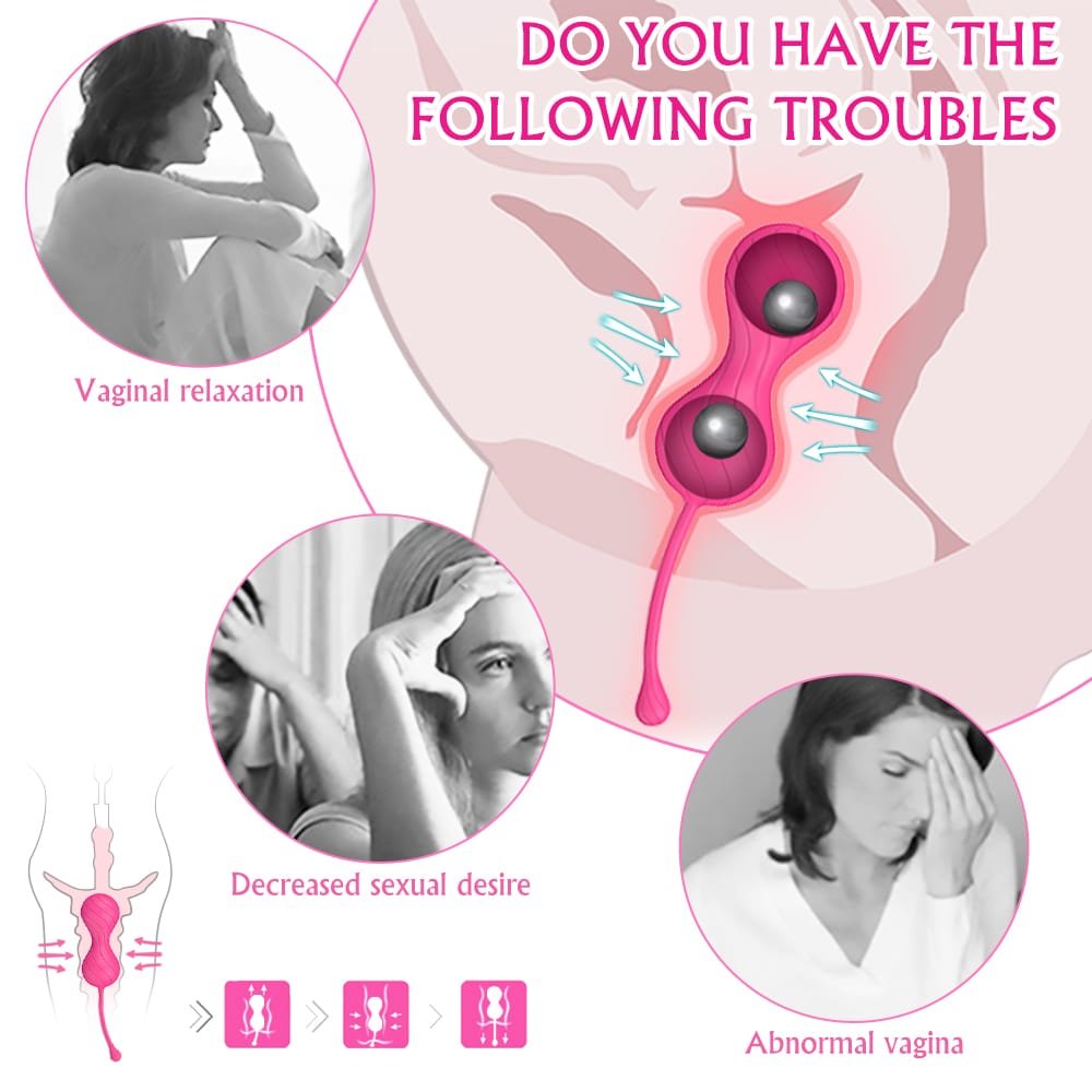 Pink spiral kegel balls lifestyle scene