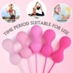 Body-safe silicone of pink spiral kegel balls