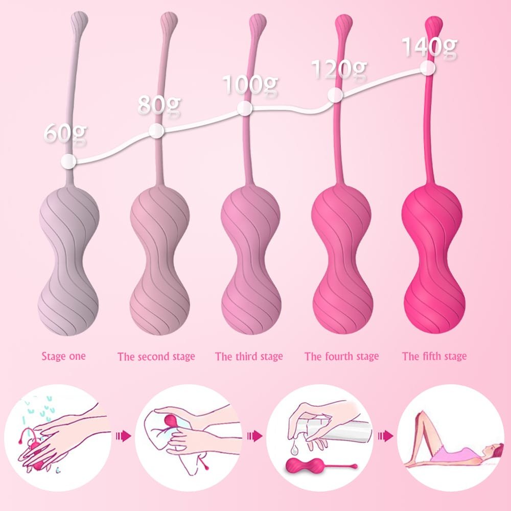 Weighted design of pink spiral kegel balls
