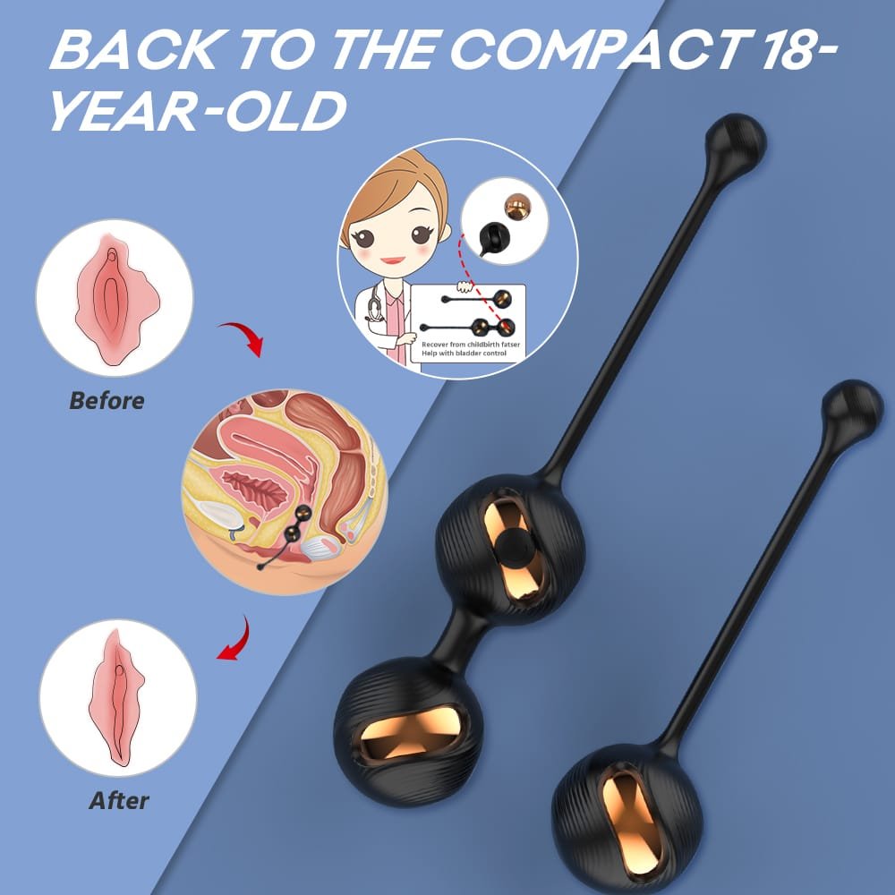 Body-safe silicone of vibrating kegel balls