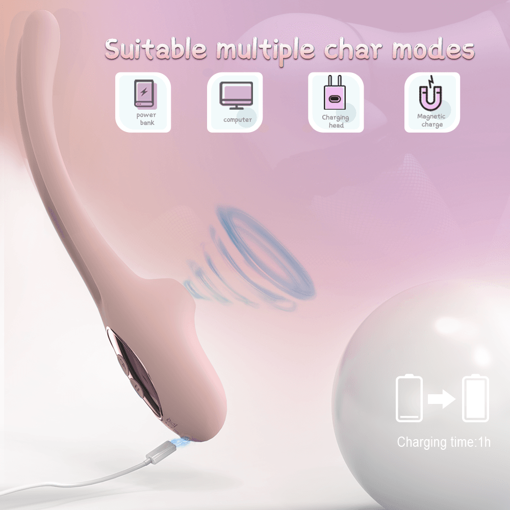 USB charging Rabbit Ear wand vibrator