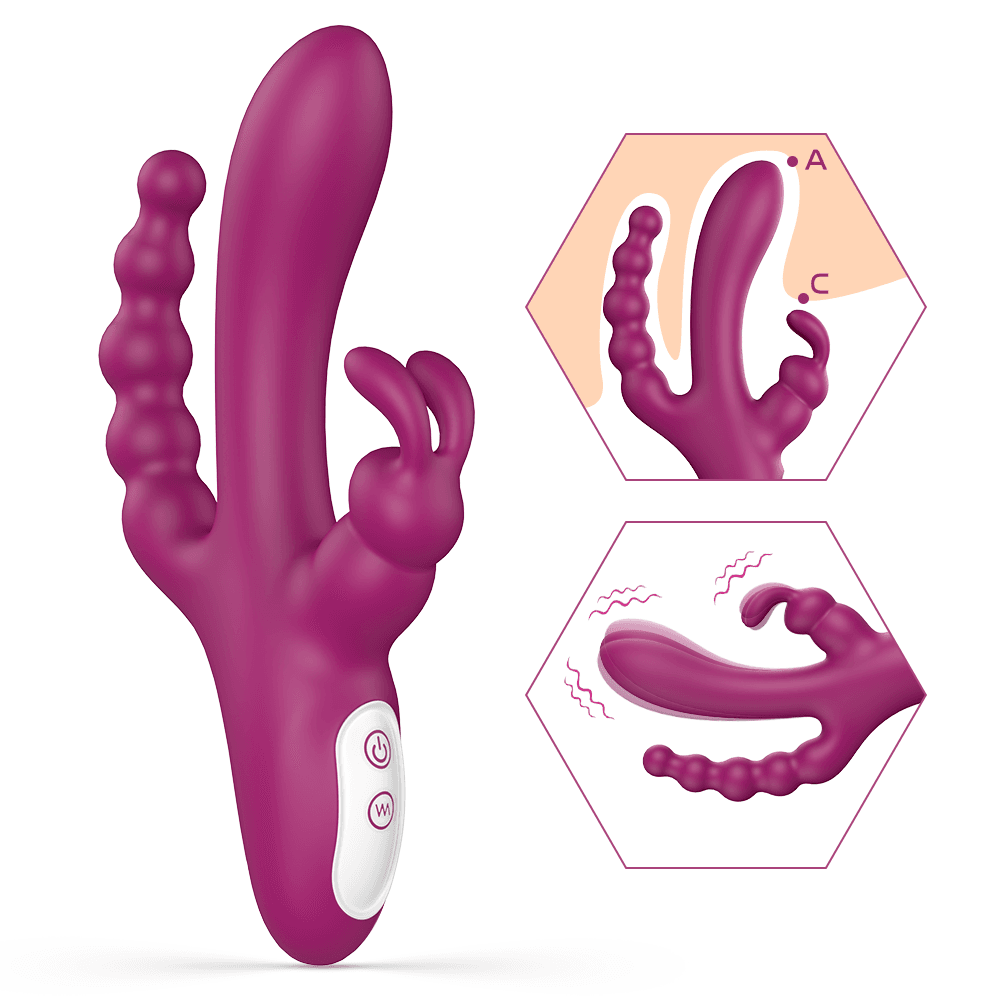 oker Triple Motor Rabbit Vibrator with Anal Beads main product image