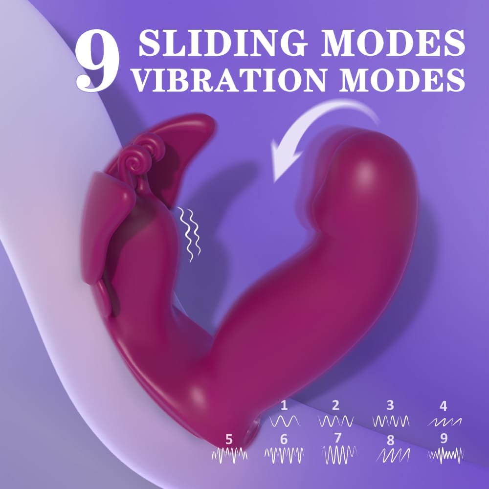 Black Angel butterfly vibrator vibration modes
