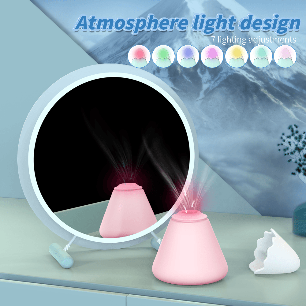 Feature image highlighting the waterproof design, silent operation and USB charging of the mountain-shaped vibrator.