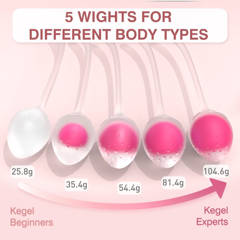 Crystal Strawberry kegel ball set size dimensions