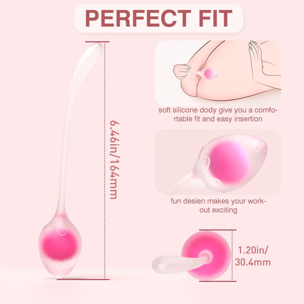 Crystal Strawberry kegel ball set size dimensions