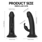 Size dimensions of Dual Shock RealFeel Suction Dildo Vibrator