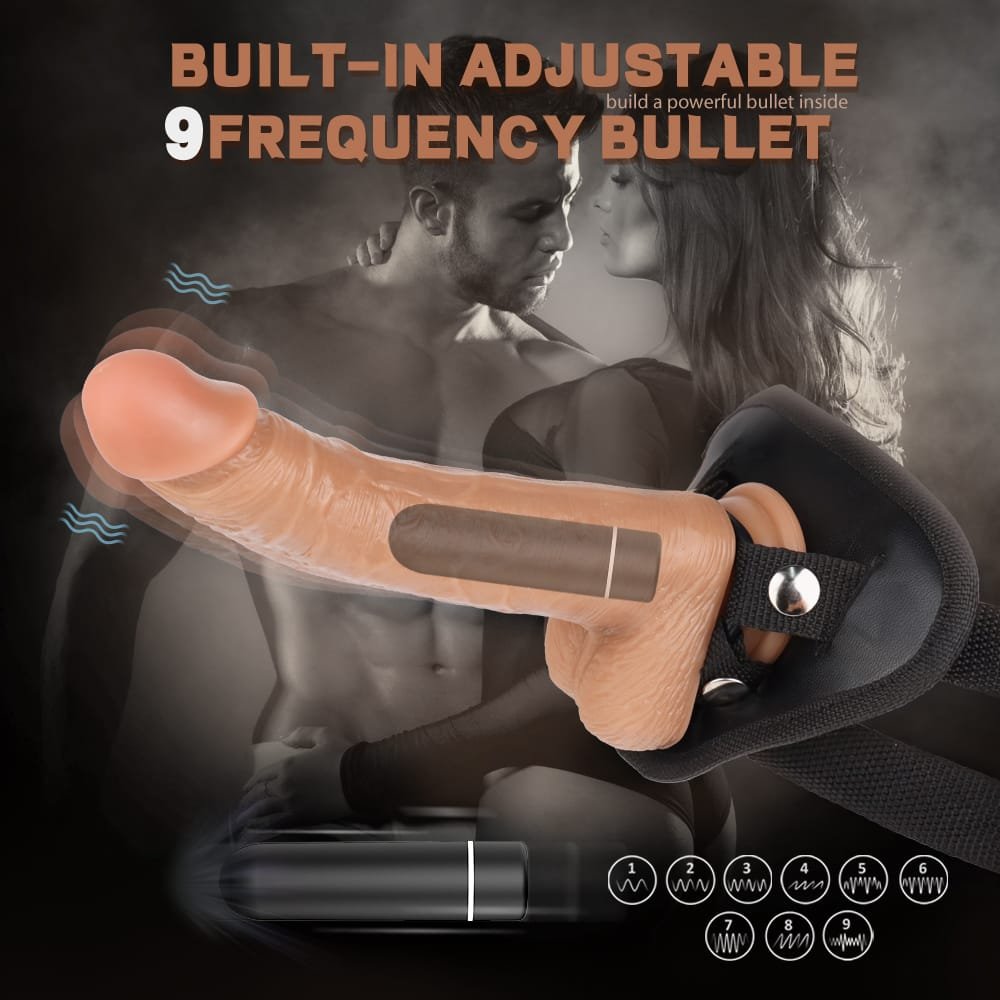 Croods-3 waterproof silicone strap on dildo in use