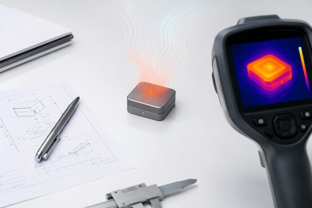Thermal management heat test for ultra-compact bullet vibrator safety inspection
