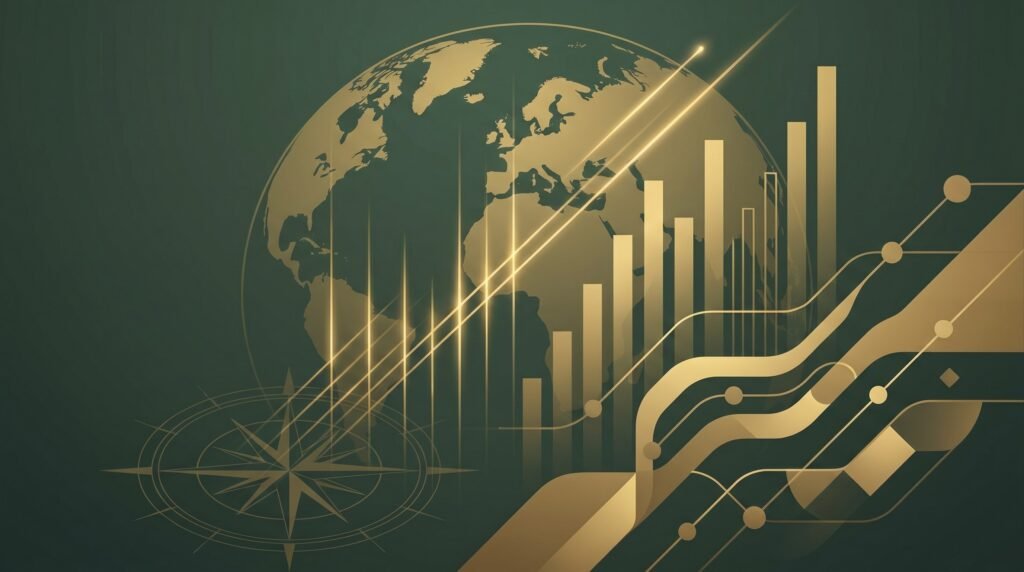 Ascending golden trend lines and market data visualization—2026 adult toy industry trends and opportunities